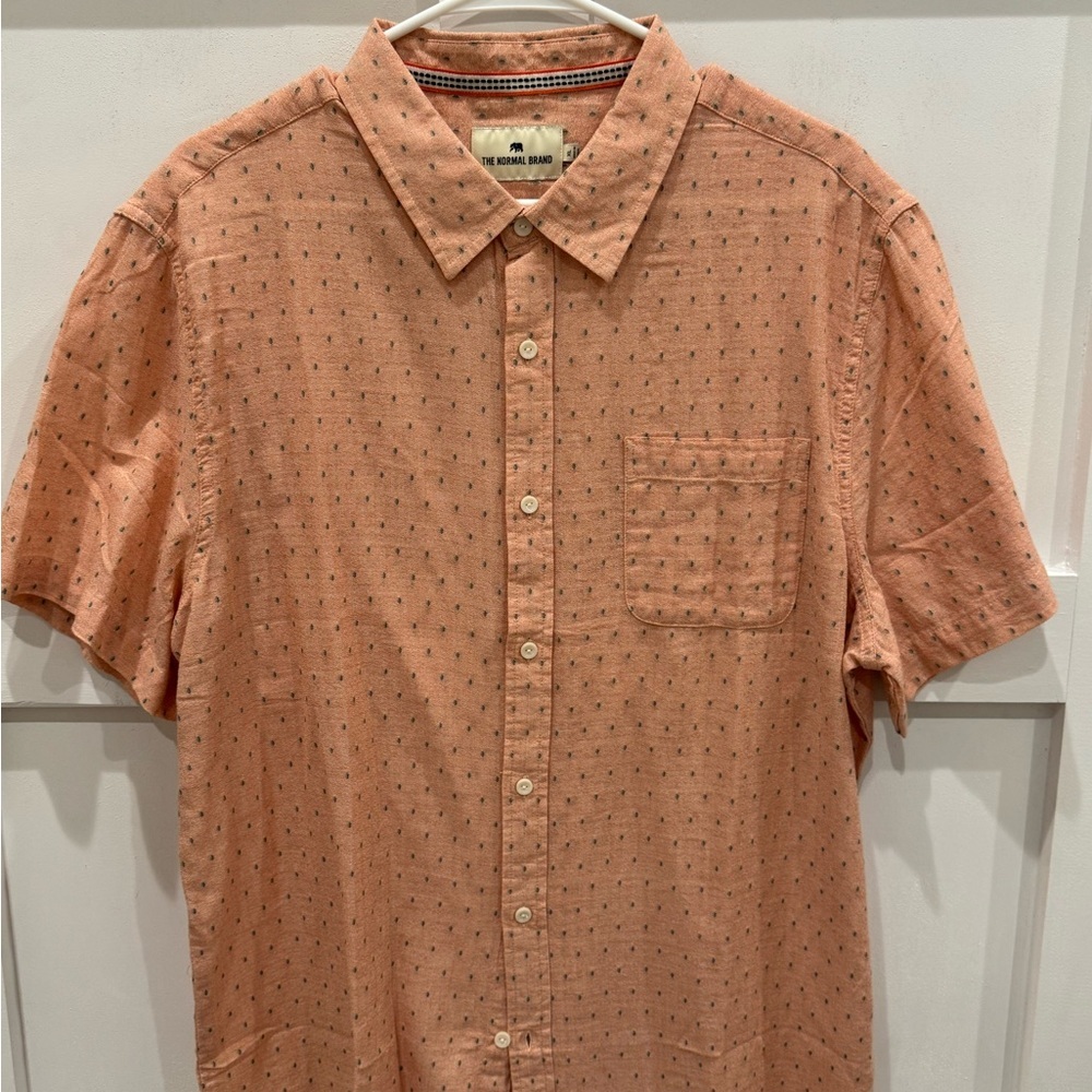 The Normal Brand Men's Coral Button Down Shirt
